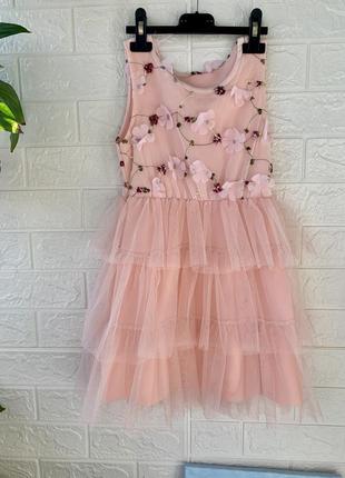 Праздничное платье, нежно-персикового цвета