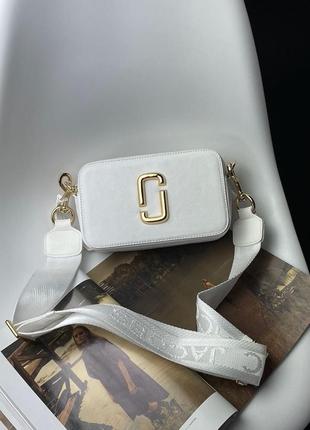 Сумка кросс боді marc jacobs the snapshot white/gold