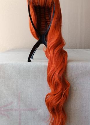 Рыжий длинный парик, новый, с чёлкой, термостойкий, парик