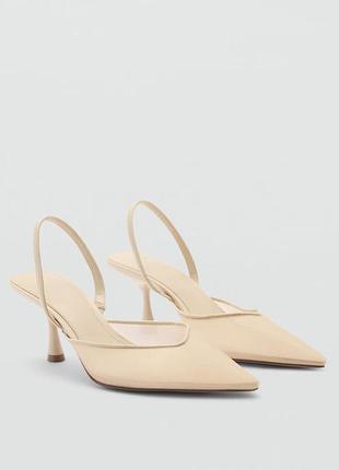 Туфлі із сіткою та відкритою п'ятою mango