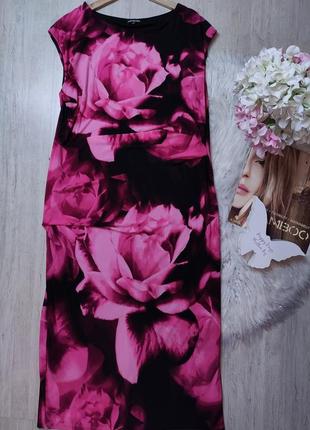 Сукня плаття сарафан квітковий принт батал батальна великого розміру стан відмінний