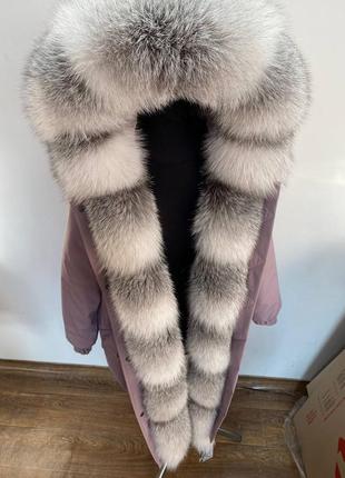 Жіноча зимова парка, куртка, пуховик з натуральним хутром арктикфрост (блюфрост), водовідштовхувальна тканина, 42-60 розміри