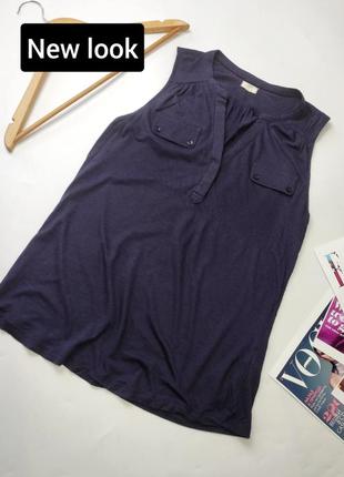 Сорочка жіноча блуза синього кольору прямого крою без рукавів від бренду new look 10