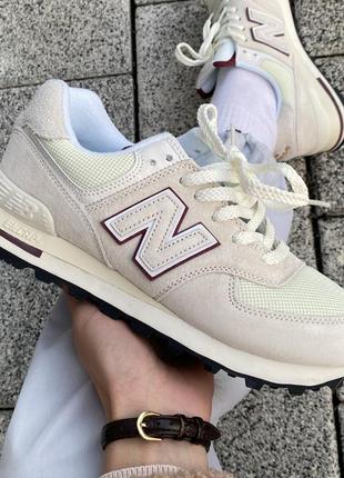 New balance 574 beige/dark red 36