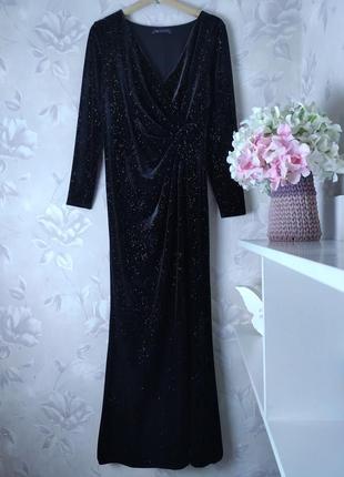 Оксамитова сукня довга сукня плаття вечірня з люрексом