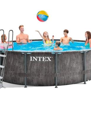 Каркасний басейн intex 26742, 457 x 122 см (3 785 л/год, драбина, тент, підстилка)