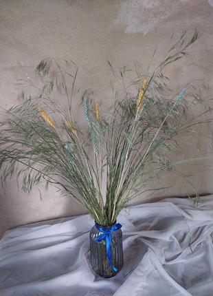 Букет сухоцвіту декор декорації вітрина трава колоски
