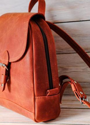 Женский кожаный рюкзак женева, натуральная кожа crazy horse, цвет коньяк2 фото