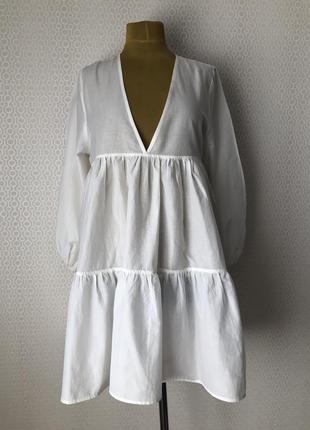 Оригинальное воздушное белое платье от h&m, размер m