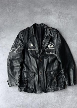 La martina leather  jacket mens big logo