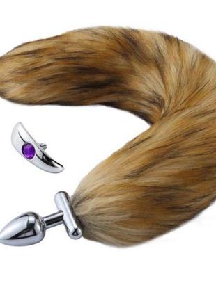 Deformable fox tail metal anal plug