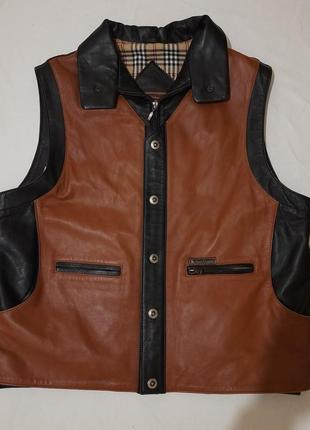 Marlboro classics жилетка, куртка с натуральной кожи