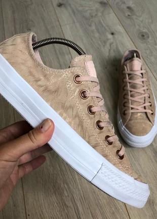 Кеди converse (оригінал) натуральна замша із золотистим напиленням р. 37.5