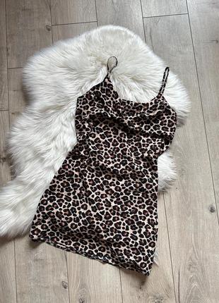 Леопардовое платье комбинация