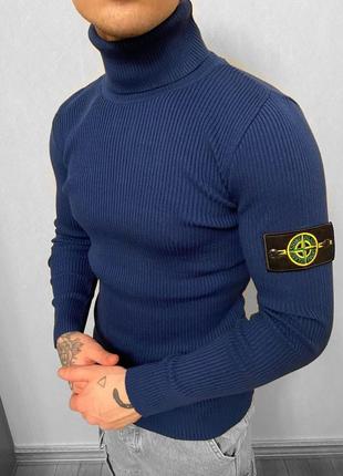 Светр stone island синий 9-457