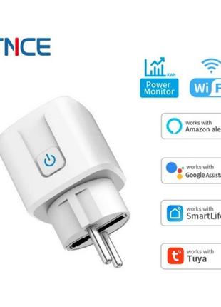 20a eu умная розетка wifi smart plug tuya с функцией контроля мощности, управления голосом