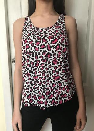 Розпродаж 2+1 блуза безрукавка леопард