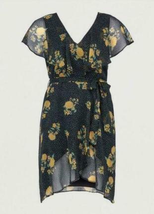 Сукня в квітковий принт з паском8 фото
