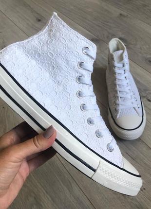 Высокие белые кеды converse (оригинал) р. 39.5