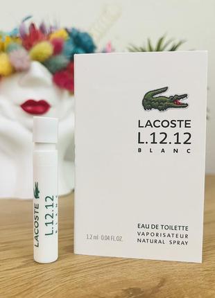 Оригинальный пробник парфюм туалетная вода lacoste eau de lacoste l.12.12 blanc