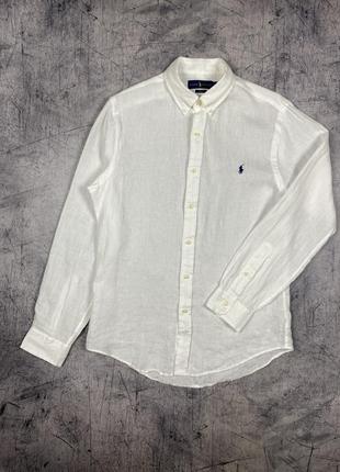 Льняная рубашка polo ralph lauren linen shirt