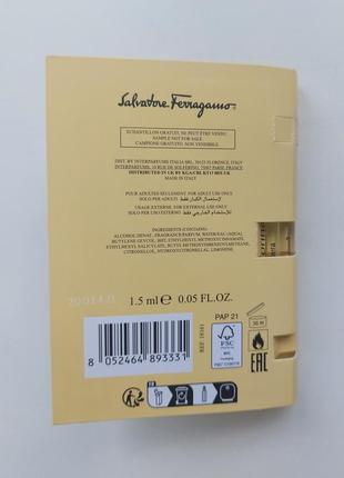Женская парфюмированная вода пробник salvatore ferragamo signorina libera