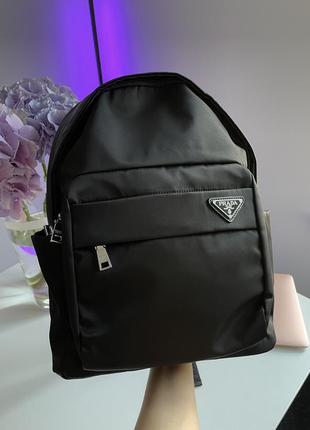 Premium ❗️ рюкзак в стилі prada re-nylon and saffiano leather backpack black