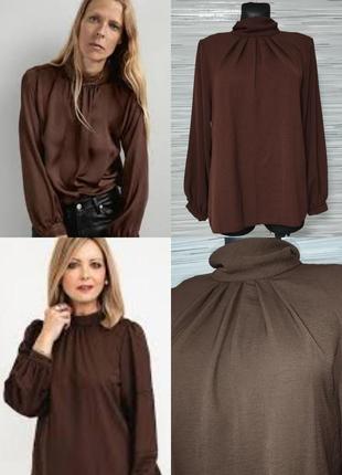 Базовая блуза шоколадного цвета