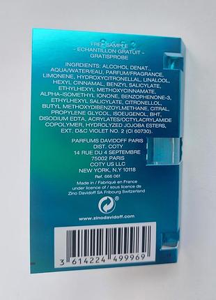 Женская туалетная вода пробник davidoff cool water wave woman