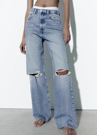 Джинси зара wide leg jeans, джинси zara