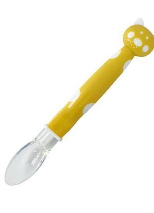 Детская силиконовая ложка "хрюшка" mgz-0114(yellow)