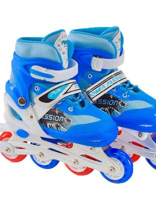 Дитячі ролики rl2406 (blue світні колеса синій l nia-mart