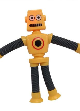Дитяча іграшка антистрес робот з гнучкими телескопічними лапами zb-60 з підсвічуванням yellow