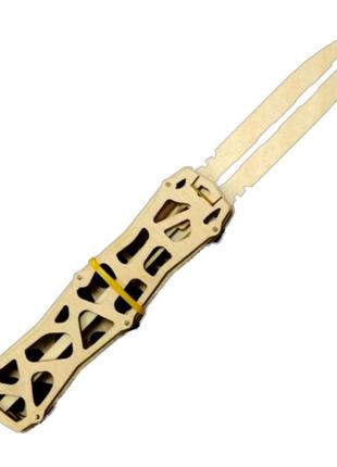 Деревянный сувенирный нож «выкидуха» скелетон sk-gold (золотой)