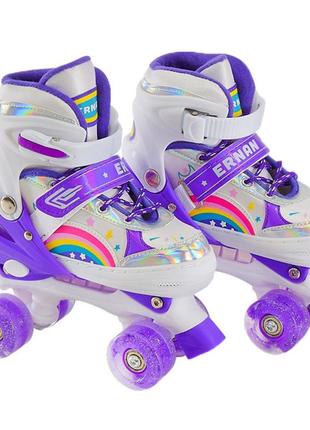 Дитячі ролики квади rl2409 (violet світні колеса фіолетовий l nia-mart