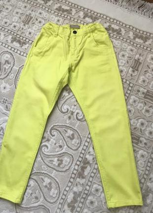 Джинси штани брюки яскраво жовті неонові zara reserved h&m