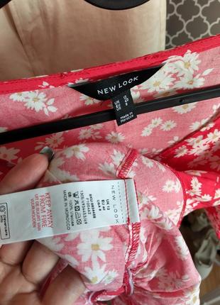 Красная блуза в цветочный принт с баской от new look9 фото