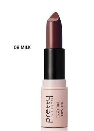 Помада для губ pretty by flormar essential lipstick 008 — milk coffee