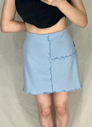 Трендовая голубая юбка xl