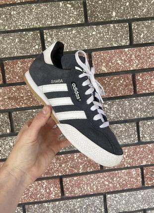 Замшевые кроссовки адидас синие adidas samba