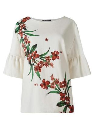 Брендовая красивая блуза m&s collection цветы этикетка