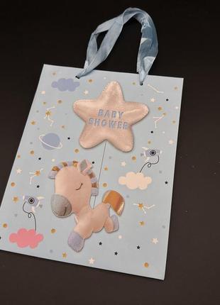 Подарунковий пакет. baby shower. 18х23х8см