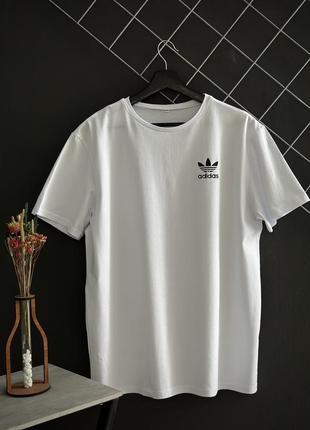 Мужская футболка adidas хлопковая белая / футболка адидас белого цвета