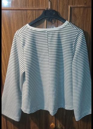 Топ zara с широкими длинными рукавами в полоску2 фото