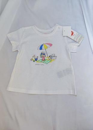 Хлопковая футболка на девочку, 74 см, 6-9 месяцев