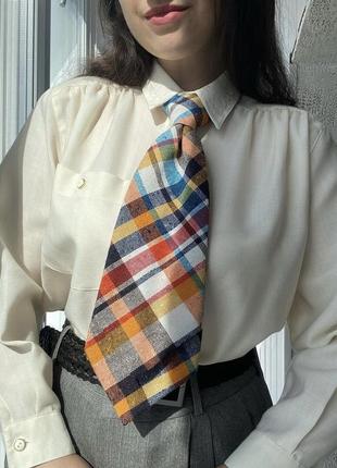 Винтажный шерстяной галстук на крючке женский