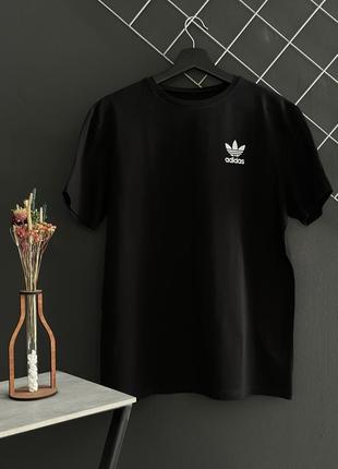 Мужская футболка adidas хлопковая черная / футболка адидас черного цвета