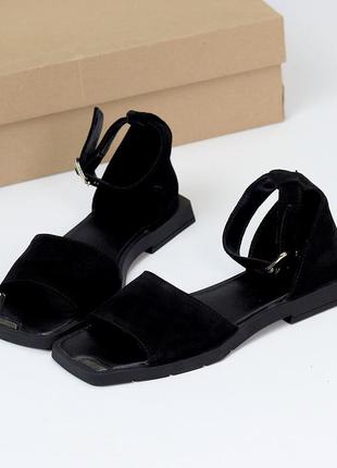 Босоніжки "liberica", чорні, натуральна замша