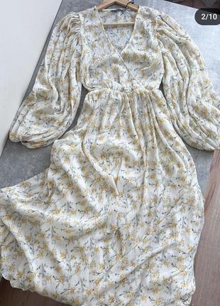 Длинное шифоновое платье 👗с цветочным принтом бренда na-kd