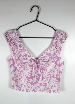Топ блуза майка футболка розовая в цветок primark zara